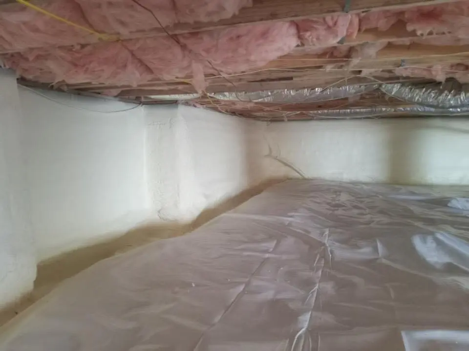 Crawl space encapsulation with closed-cell spray foam for Metal Roof Coating in Bagley